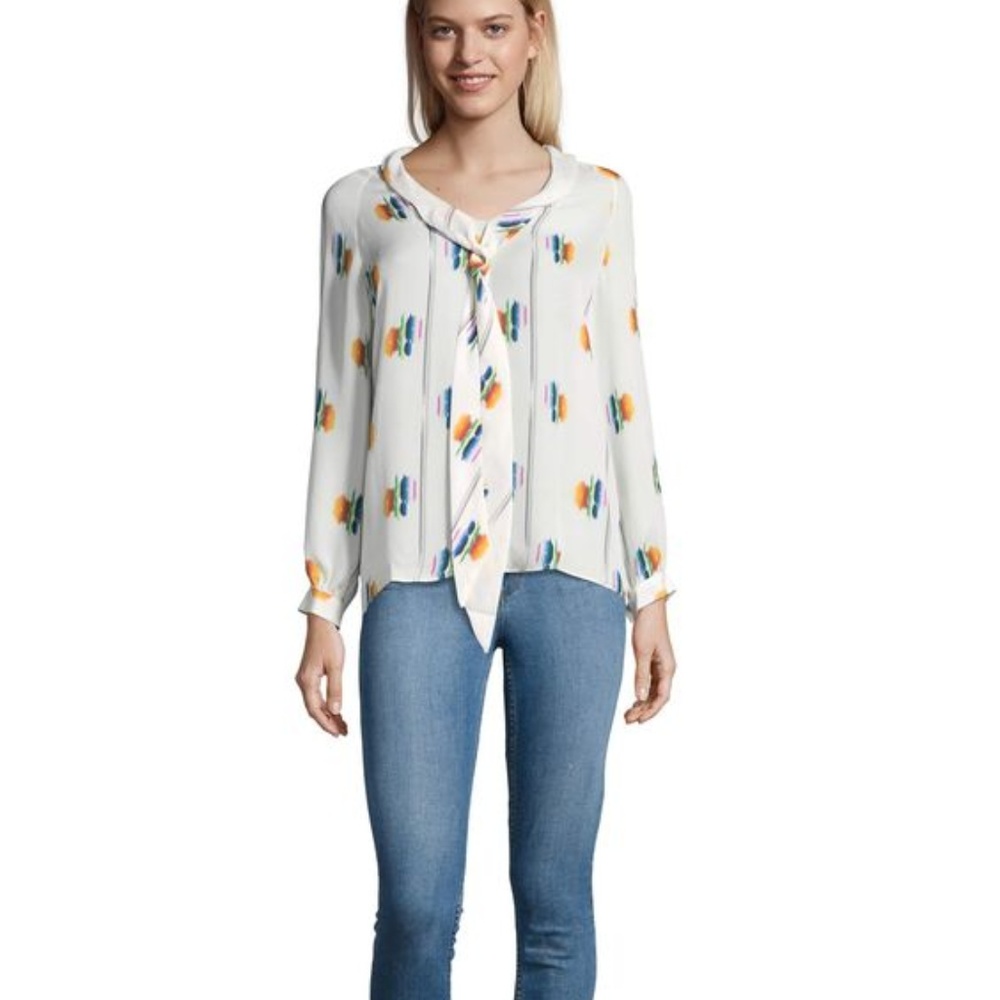 **Store CLOSING SALE** The Tie Front Blouse Follow The Rainbow Top